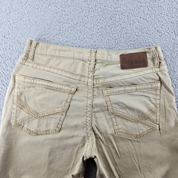 BKE Buckle Pants Mens 32 (33x29) Short Khaki Tyler Straight Chino Stretch - Picture 13 of 15